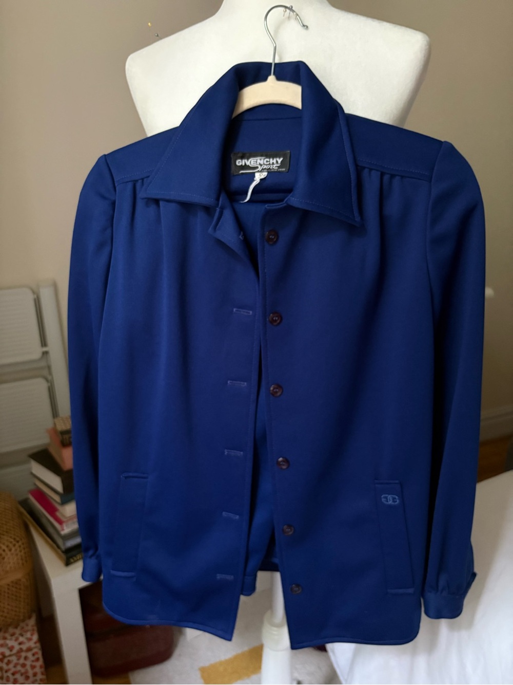 VINTAGE Givenchy Women’s Blue Button-Front Athletic Suit Set